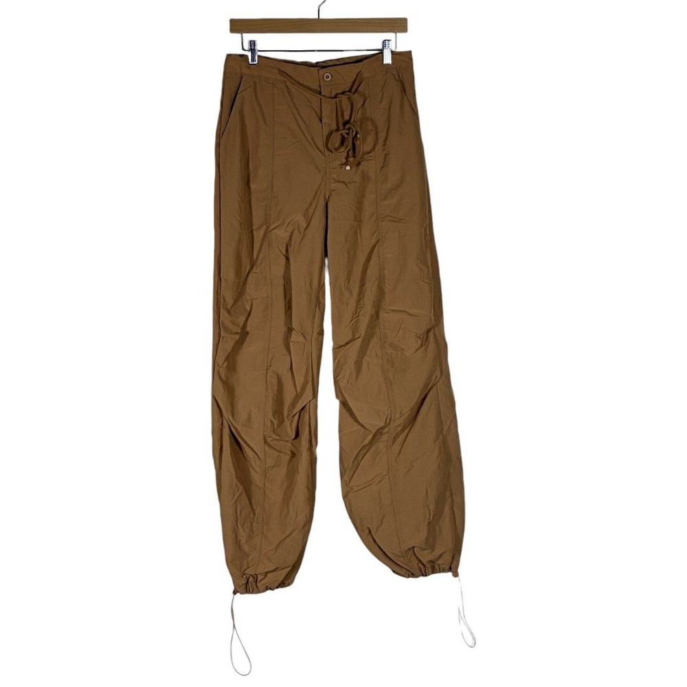 Mimosa MB5043 Solid Parachute Pants Tan Gorpcore Adjustable Bungee Hem Size S